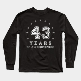 Vintage 43 years of awesomeness Long Sleeve T-Shirt